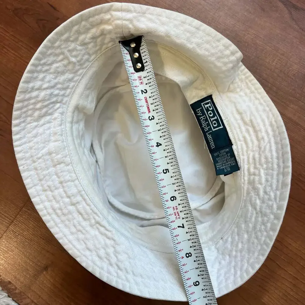 Polo Ralph Lauren White Cotton Chino Bucket Hat Large/X-Large